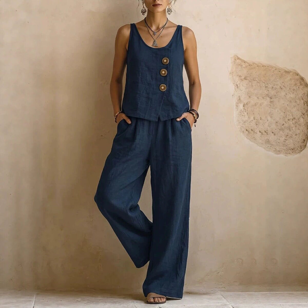 Women's Sleeveless Casual Two-Piece Suit Set