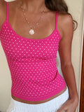 Women's Spring Polka Dot Slim-Fit Camisole Tank Top – Versatile Inner & Outer Wear
