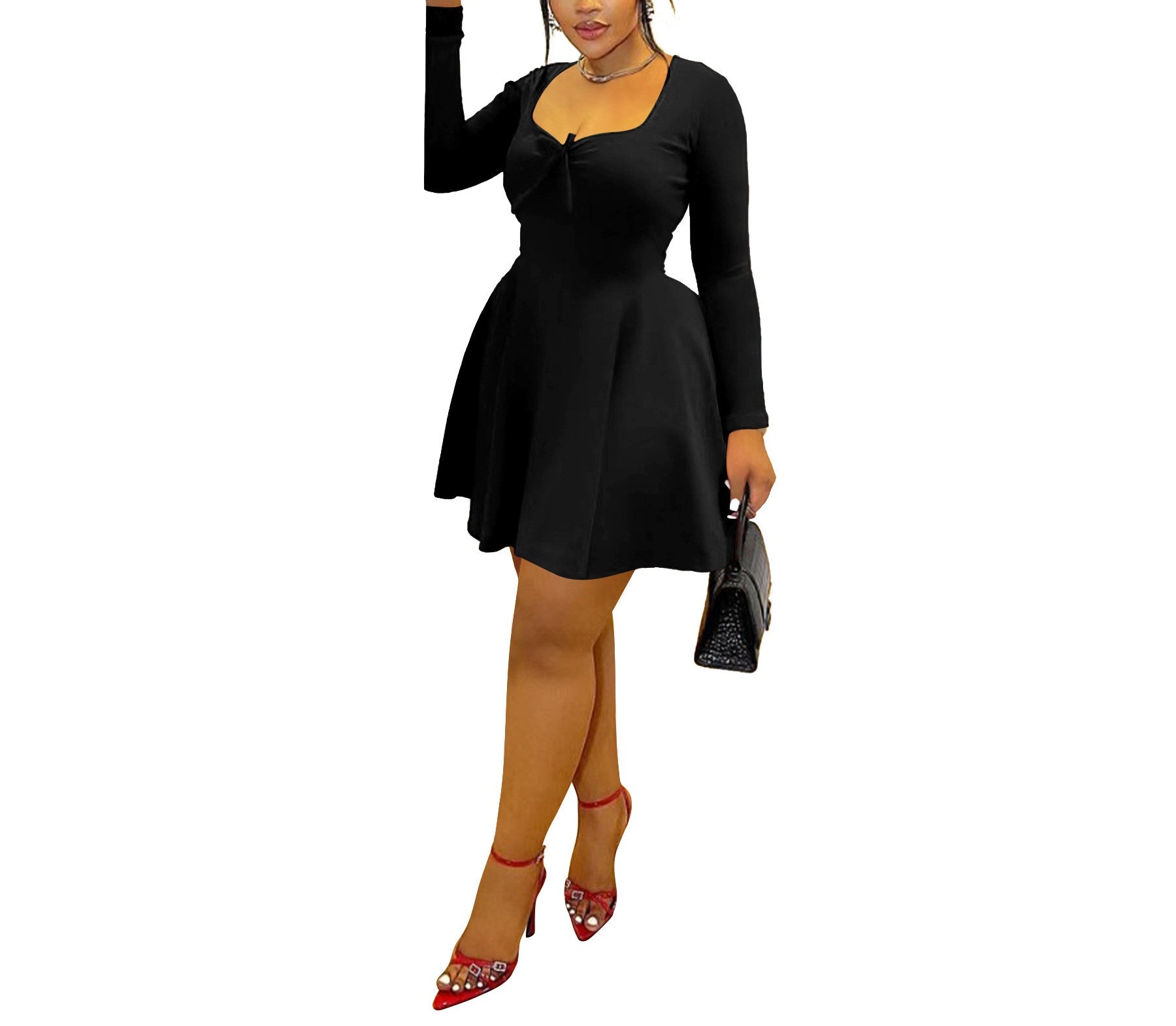 2025 New Summer Plus Size Women's Tube Top Long Sleeve Dress – Slim Waist, Bodycon Maxi Style
