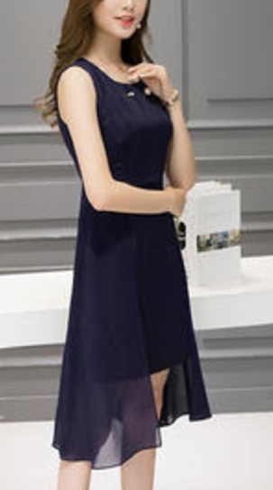 Women Sleeveless Chiffon Cocktail Dress