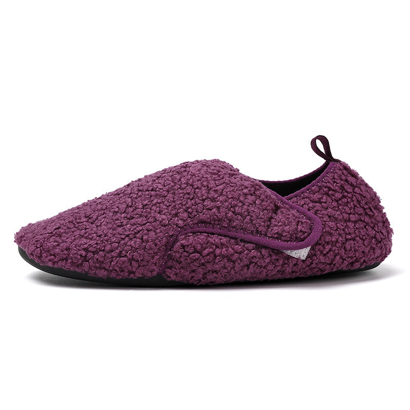 Autumn and Winter Velvet Cotton Slippers for Boys and Girls, Lazy Shoes, Non-Slip Soft-Soled Cotton Indoor Home Fitness Shoes