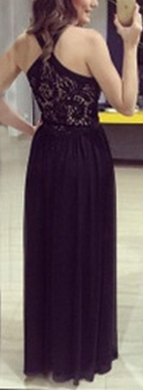 Sleeveless Lace Floor Length Dress
