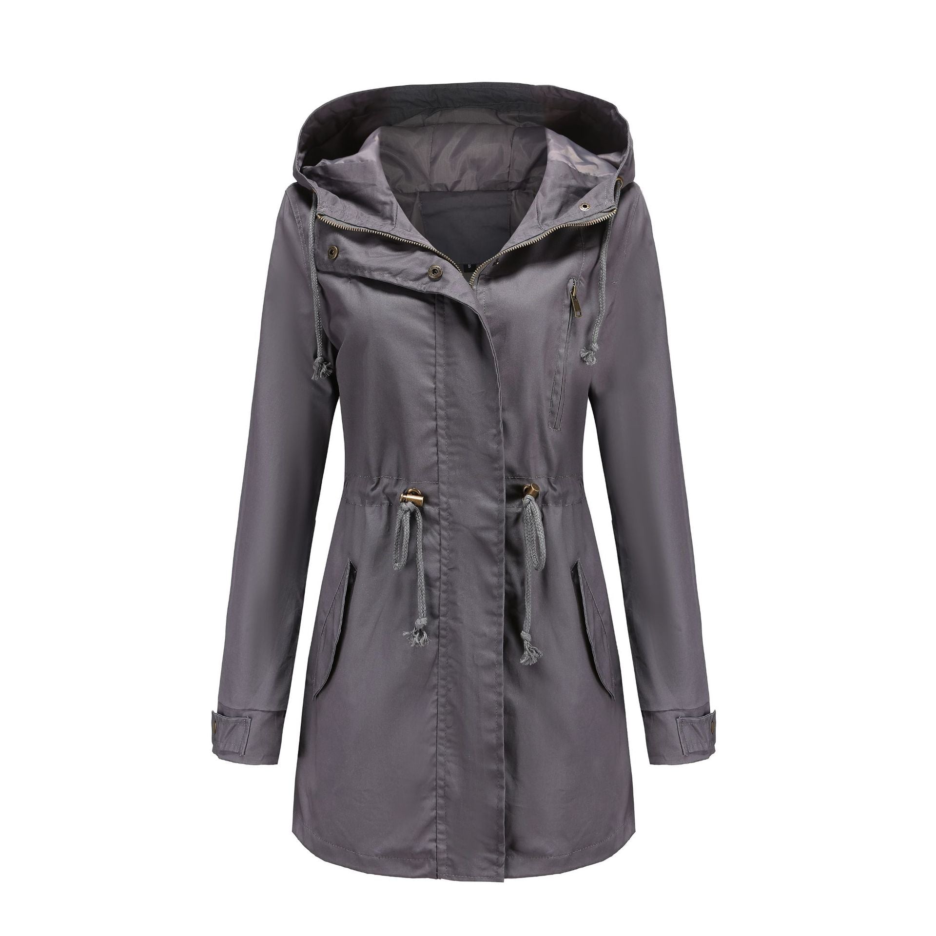New Style Women’s Cotton Hooded Trench Coat – Spring & Autumn Lightweight Outerwear