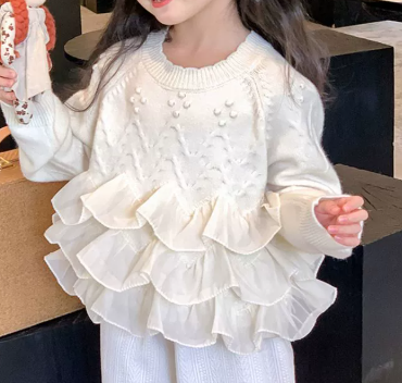 Princess Lace Knit Sweater for Girls