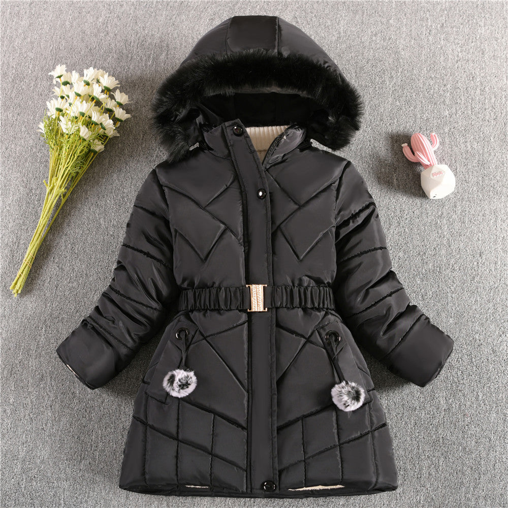 New Girls’ Thickened Cotton Coat – Winter Warm Children’s Outerwear - RAC25JP3261GOW