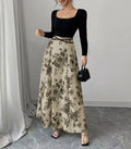 Women's Casual Elegant Floral Print Autumn Long Sleeve Maxi Dress