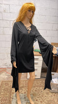 Women Beautiful Kimono Sleeve Style Delightful Solid Colored Deep V-Neck Restful Above Knee Comfortable Blouse
