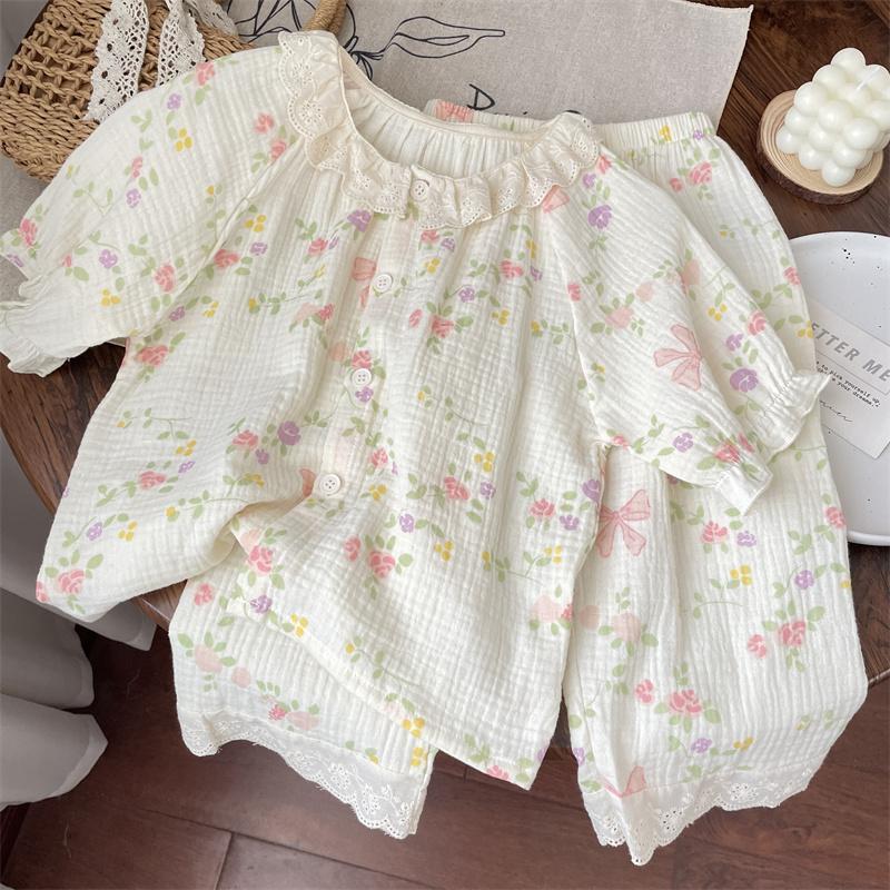 Summer Girls’ Floral Short-Sleeve Top with Matching Pants - RAC26JP5404BATS