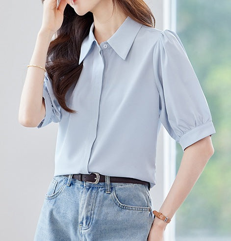 Women's Elegant Short Sleeve Summer Casual Shirt