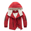 Boys’ Thickened Fleece Cotton Jacket | Mid-Length Lamb Fleece Hooded Winter Coat - RAC25JP3266GOW
