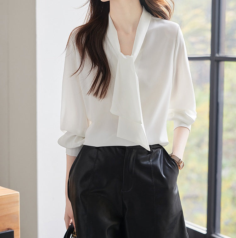 Women's Western Style Workplace Top - Long Sleeve Spring & Autumn Office Shirt