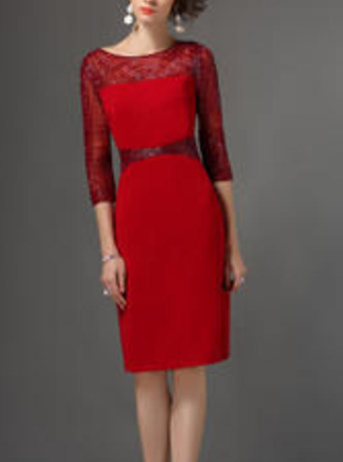 Women Beaded Gauze Sleeve Shift Dress