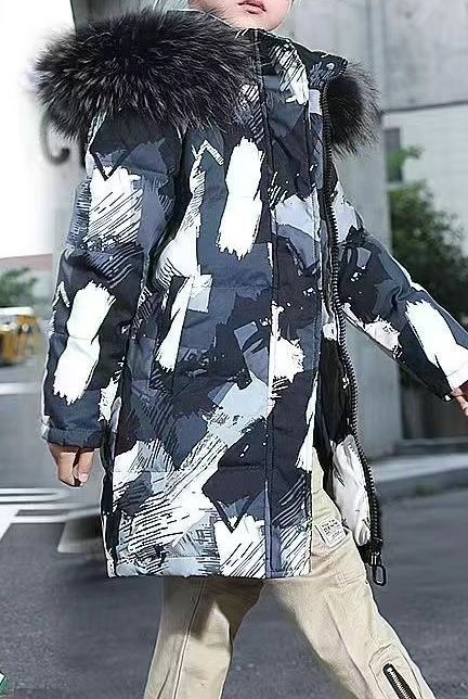 Winter New Style Boys’ Mid-/Long-Length Camouflage Cotton-Padded Coat - RAC25JP3246BOW
