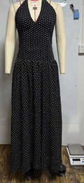 Summer Polka Dot Halter Neck Backless Slim Fit Elegant Dress