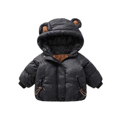 Baby Girl Winter Cotton-Padded Jacket – Warm Hooded Coat with Stuffed Sleeves & Thick Fur Collar - RAC25JP3298BATOW