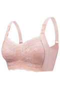 Women New Beautiful Gathered Fixed Shoulder Straps Luxurious and Noble Lace Design Back Four Rows Of Buckles No Rims Thin Sectio