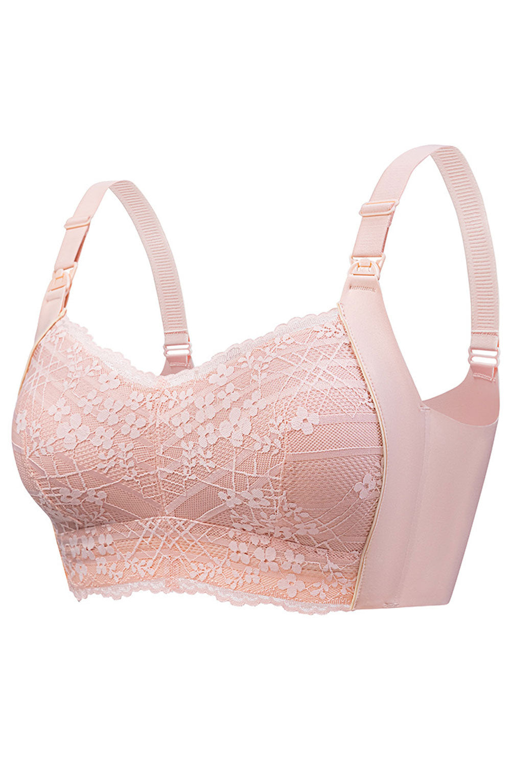 Women New Beautiful Gathered Fixed Shoulder Straps Luxurious and Noble Lace Design Back Four Rows Of Buckles No Rims Thin Sectio