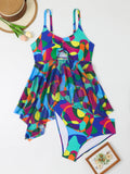 Plus-Size Two-Piece Swimsuit with Mesh Skirt