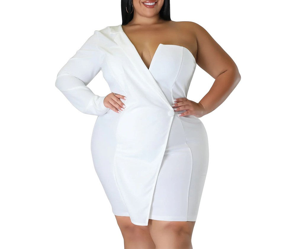 Women's Fashionable Slim Fit Bodycon Off-Shoulder Long Sleeve Dress