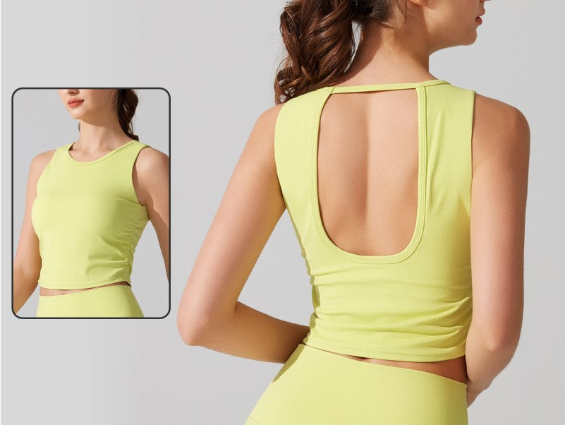 Women Wide Shoulder Strap Sports Bra for Women - Shockproof, Big U Back, Gathered Design, Yoga & Running Training Vest