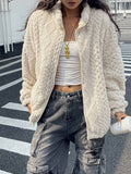 Autumn & Winter New Style Casual Warm Plush Zip-Up Jacket
