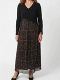 Spring & Summer New Casual V-Neck Long Sleeve Loose Fit Women's Dress