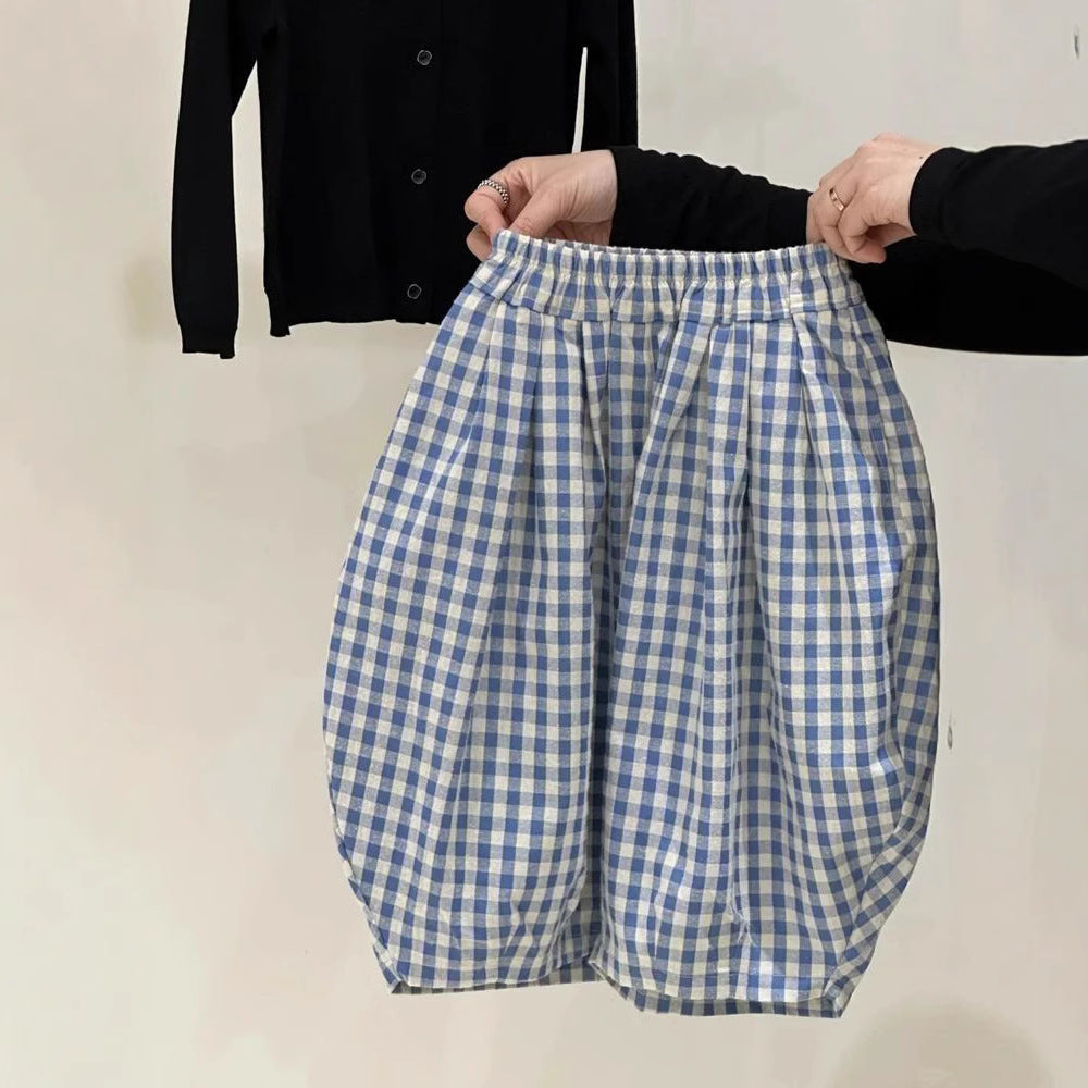 Baby Summer Casual Color-Block Plaid Bloomers - RAC26JP5430BATB