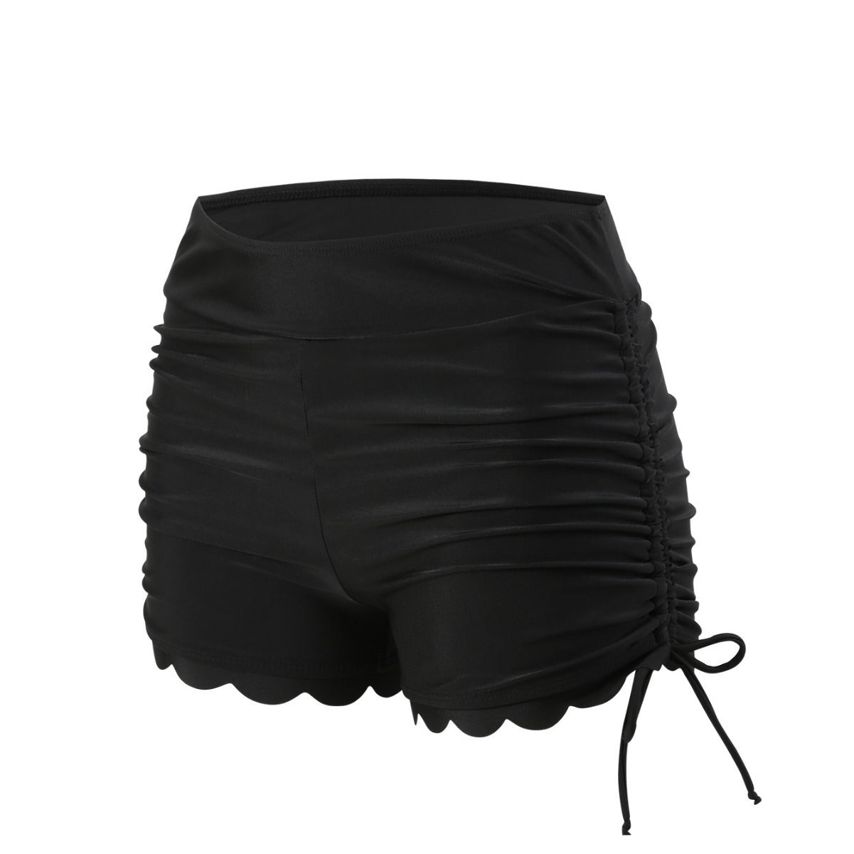 Women's Solid Color High Waist Lace Drawstring Bikini Surfing Beach Swimming Trunks