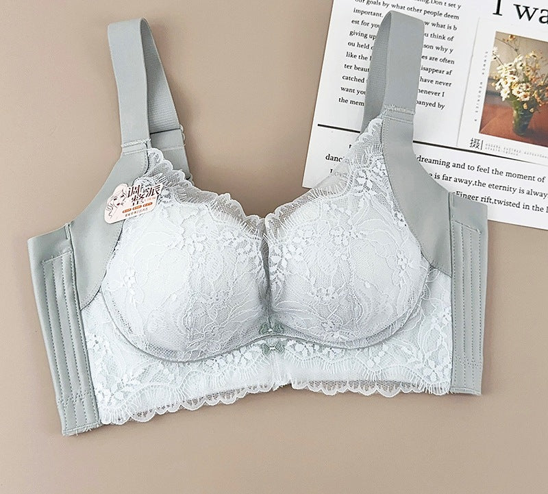 “New Style Wireless Lace Bra for Small Bust – Medium Thickness, Upper Breast Lift, Adjustable Fit