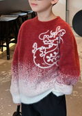 Children Stylish Dragon Theme Knit Sweater