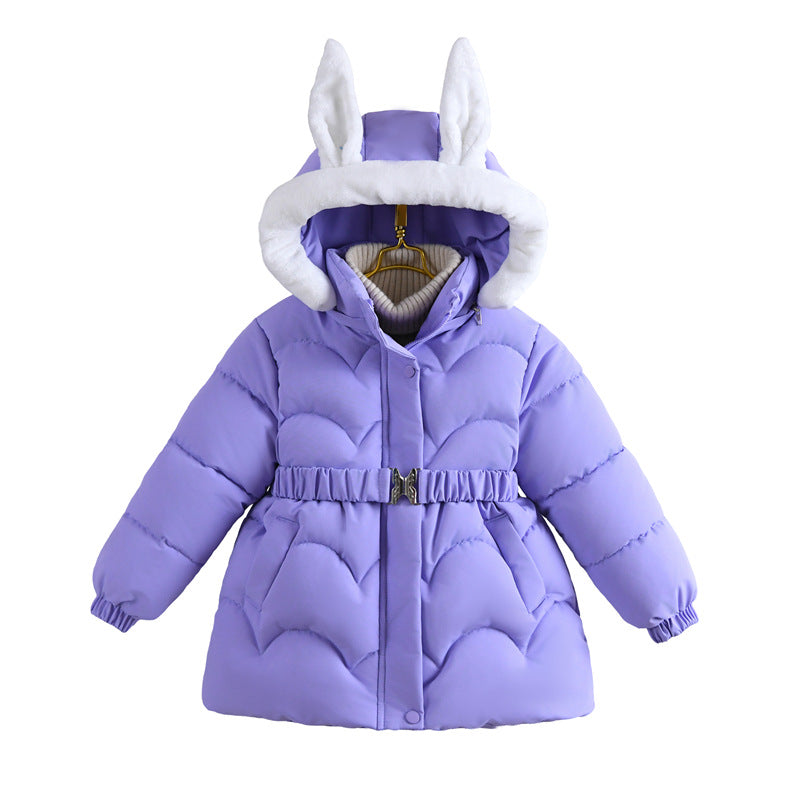 Winter Girls' Thickened Warm Faux Fur Coat – Cozy Plush Outerwear for Toddlers & Preschoolers - RAC25JP3242BOW