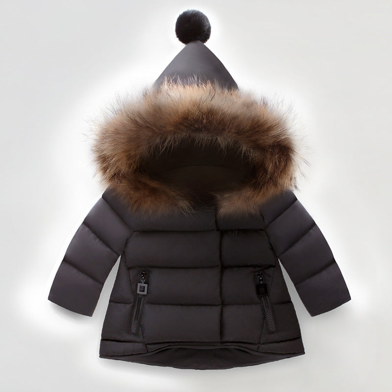 Girls’ Thickened Cotton-Padded Denim Jacket – Warm Fleece-Lined Winter Coat for Toddlers & Kids - RAC25JP3303BATOW