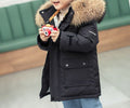 Winter New Boys’ Thick Down Cotton Parka – Warm Fur Collar Hooded Coat for Large Children - RAC25JP3243BOW