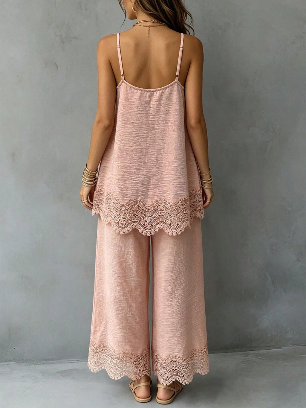 New Spring and Summer Solid Color Artistic Casual Two-Piece Set with Top and Long Pants