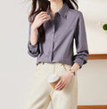 Women's Long Sleeve Workwear Blouse - Elegant Office Style for Spring & Autumn