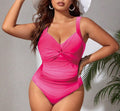 Plus Size Slim Fit One-Piece Bikini Swimsuit – Tight Rendering Printed Design, Comfortable Stretch Beach & Pool Swimwear for Wom