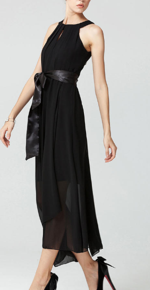 Women Chiffon Sleeveless Long Prom Dress