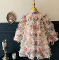 Girls’ Puff Sleeve Dress – Stylish Spring and Autumn Princess Dress - RAC25JP3267GDRESS