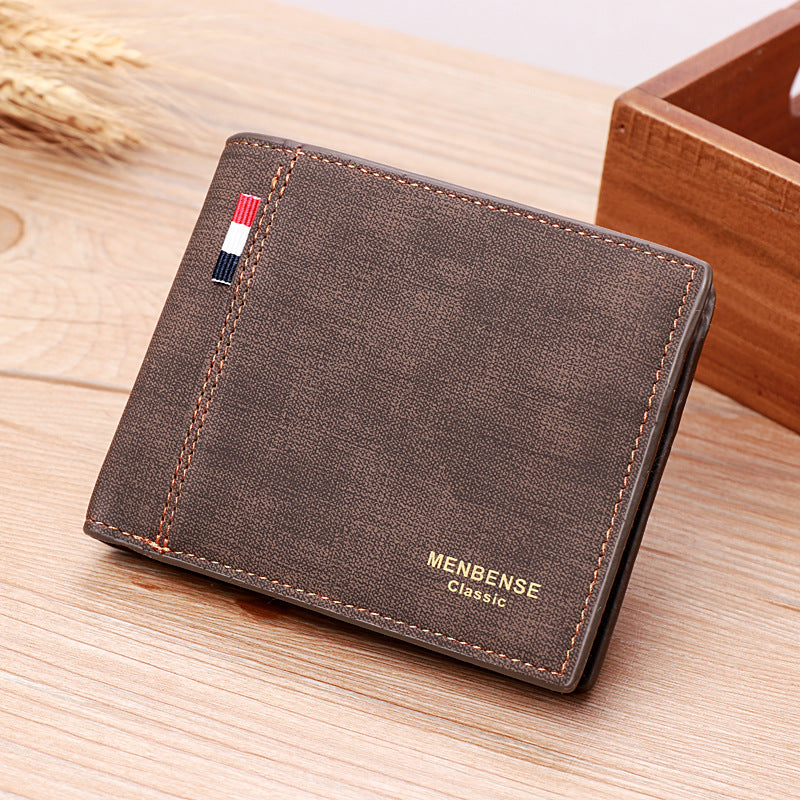 Men’s Multi-Card Retro PU Leather Short Wallet – Casual Slim Bifold Coin Purse
