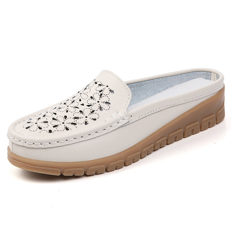 Women's Summer Wedge Heel Hollow Toe Slip-On Sandals - Soft Sole Casual Comfort Slippers