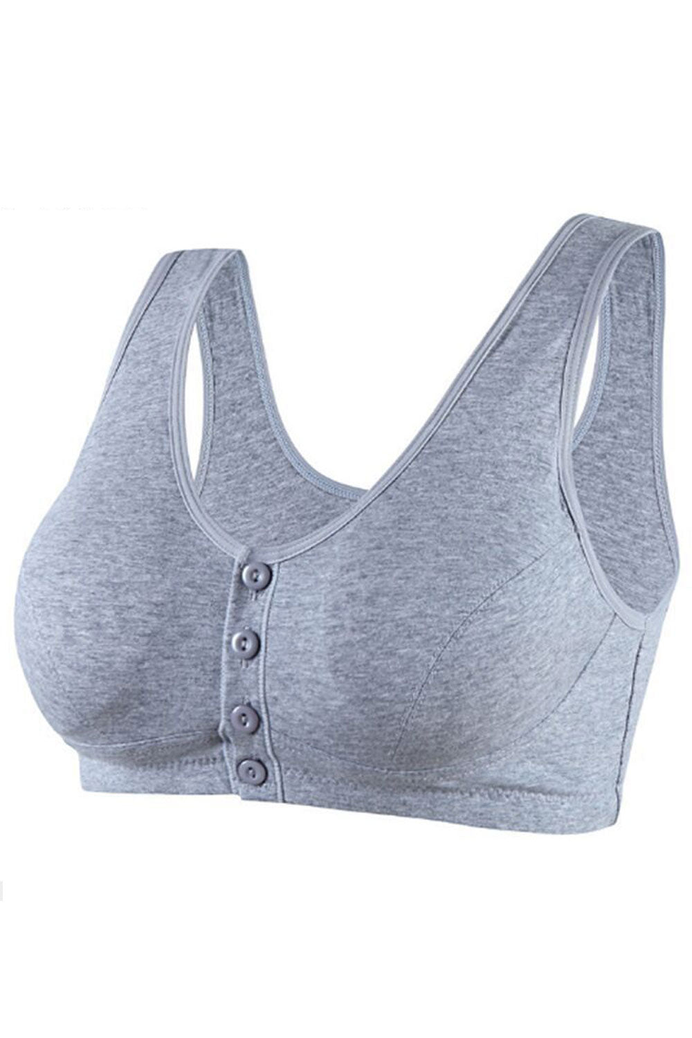 Women Plus Button Front Closure Padded Without Steel Ring Bra