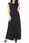 Women Round Neck Sleeveless Plus Size Lace Dress