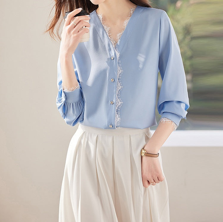 Women's Spring & Autumn Western-Style Long-Sleeve Shirt - High-End Fashion Blouse