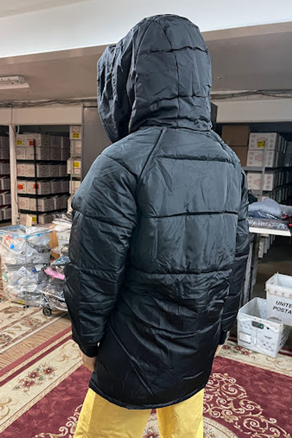 Women Winter Comfortable Drawstring Hooded Ribbed Cuff Superb Warm Padded Jacket