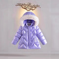 Super Cute Plush Thick Winter Down Cotton Coat for Little Girls – Stylish Warm Outerwear - RAC25JP3256GOW