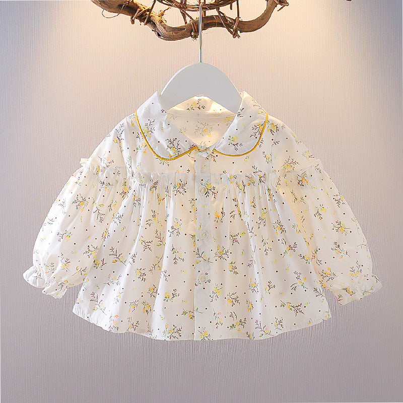 Girls Spring Floral Long Sleeve Shirt for Baby & Toddler | Soft Casual Flower Print Top - RAC26JP5487BATT