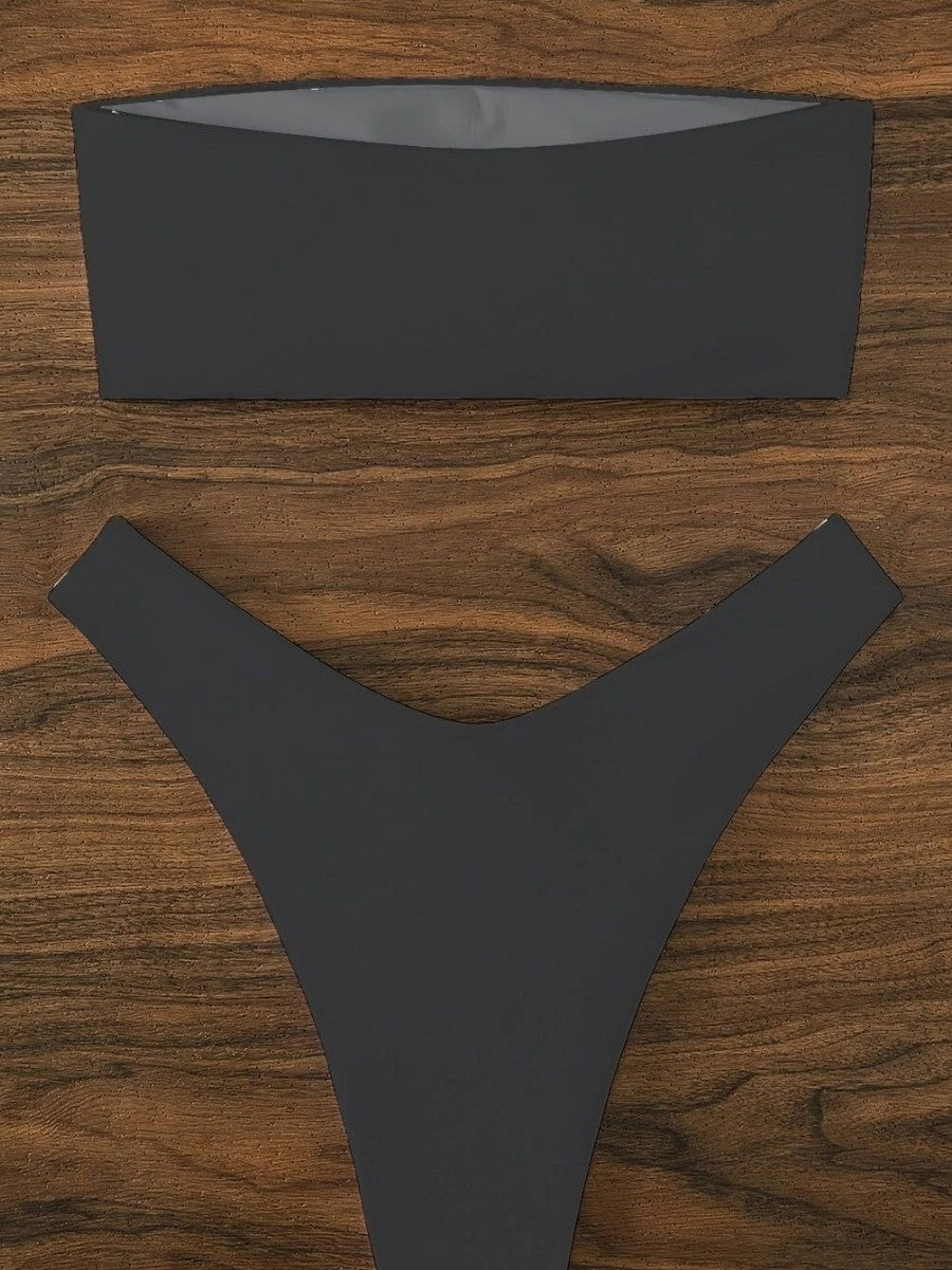 New Printed Tube Top Bikini Set - Women's Split Swimsuit