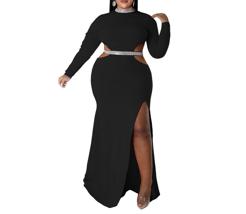 Chic Waist-Baring Slit Dress for Women – Elegant & Alluring Evening Wear