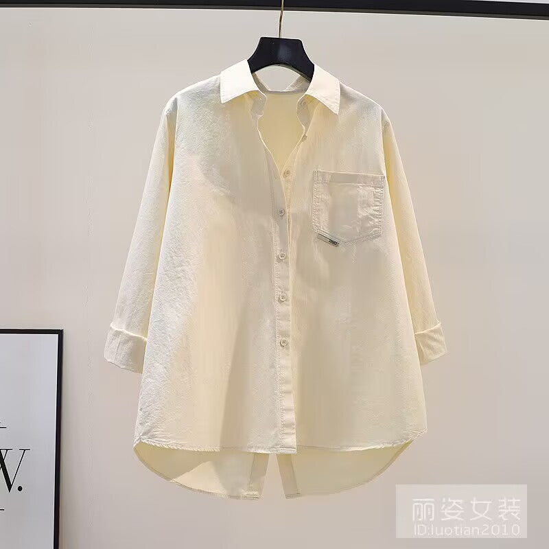 Women's Spring and Autumn Versatile Long-Sleeve Shirt Top