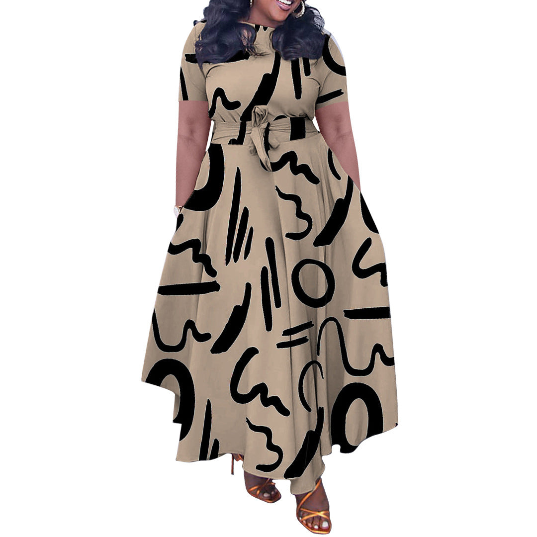 Spring & Summer Elegant Lace African Maxi Dress – Plus Size Long Skirt with Outer Layer